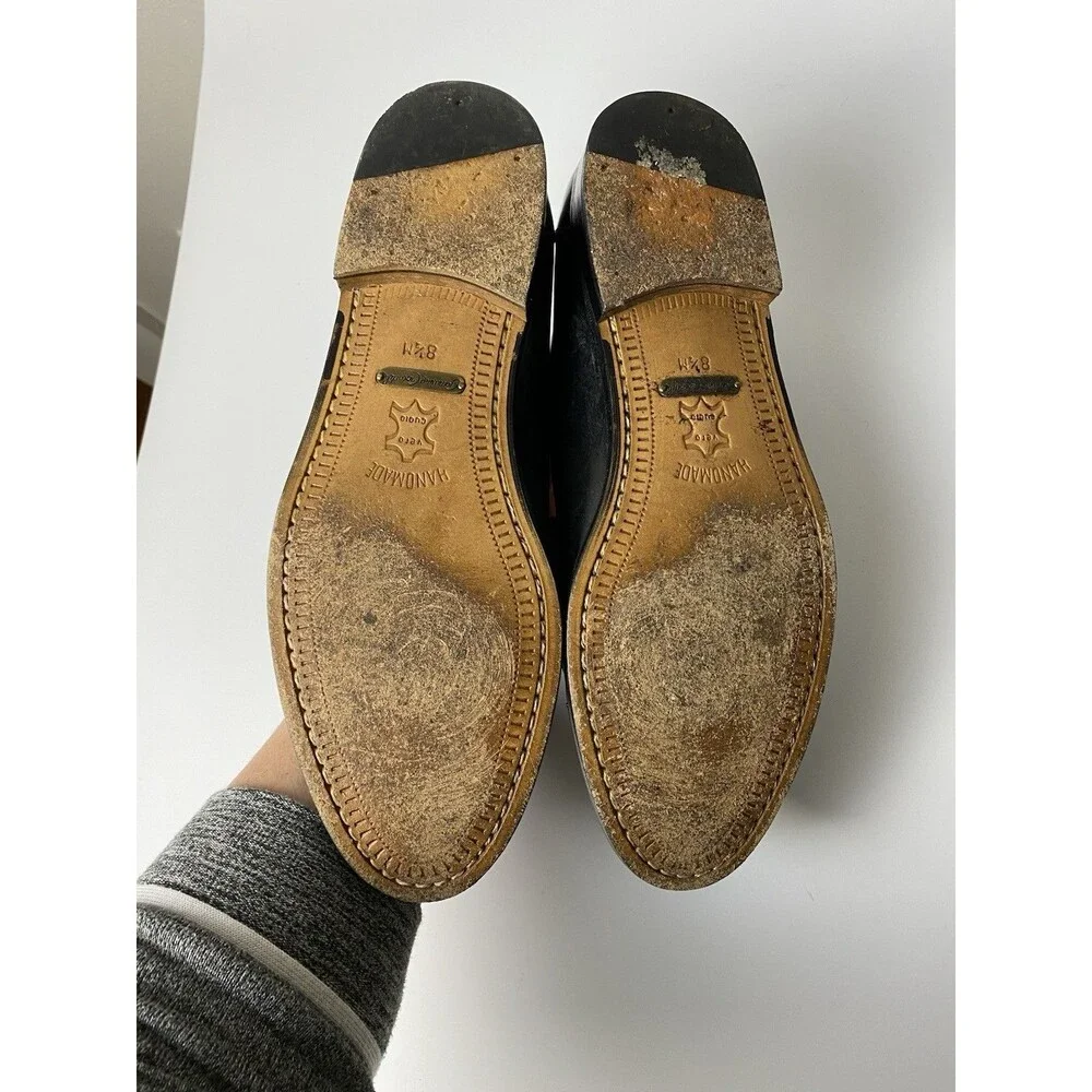 Neiman Marcus Men’s Black Leather Tassel Slip On Shoes 8.5 M